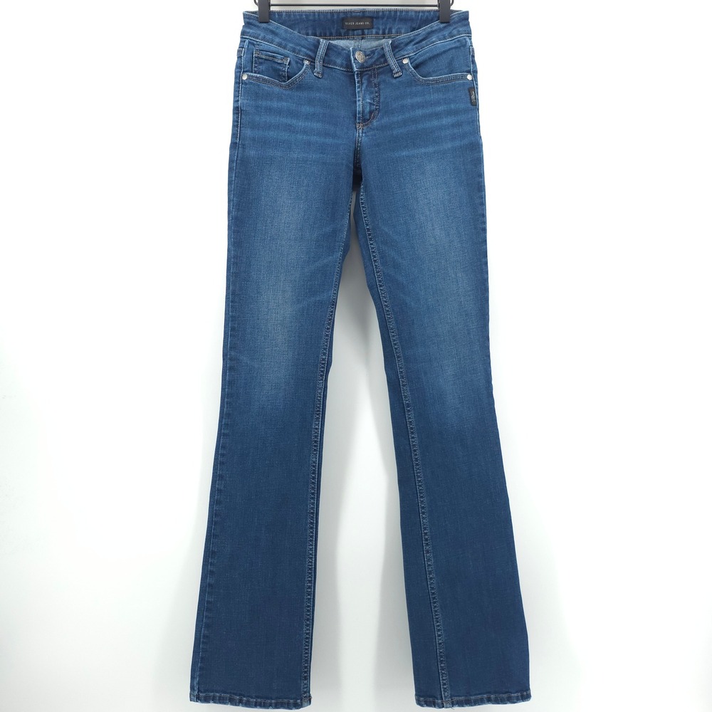 Silver Jeans Co Suki Slim Boot Women Jeans W27 L35 Blue Mid Rise L93616SDK424